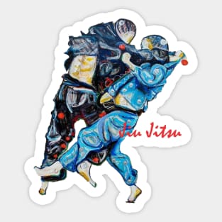 Jitsu-Blue - Bjj /Jiu-Jitsu Painting - Design By Kim Dean Sticker